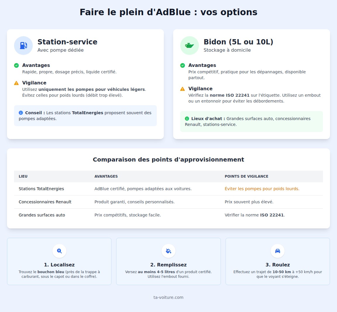 infographie Où et comment faire le plein d’AdBlue pour ma Renault ?